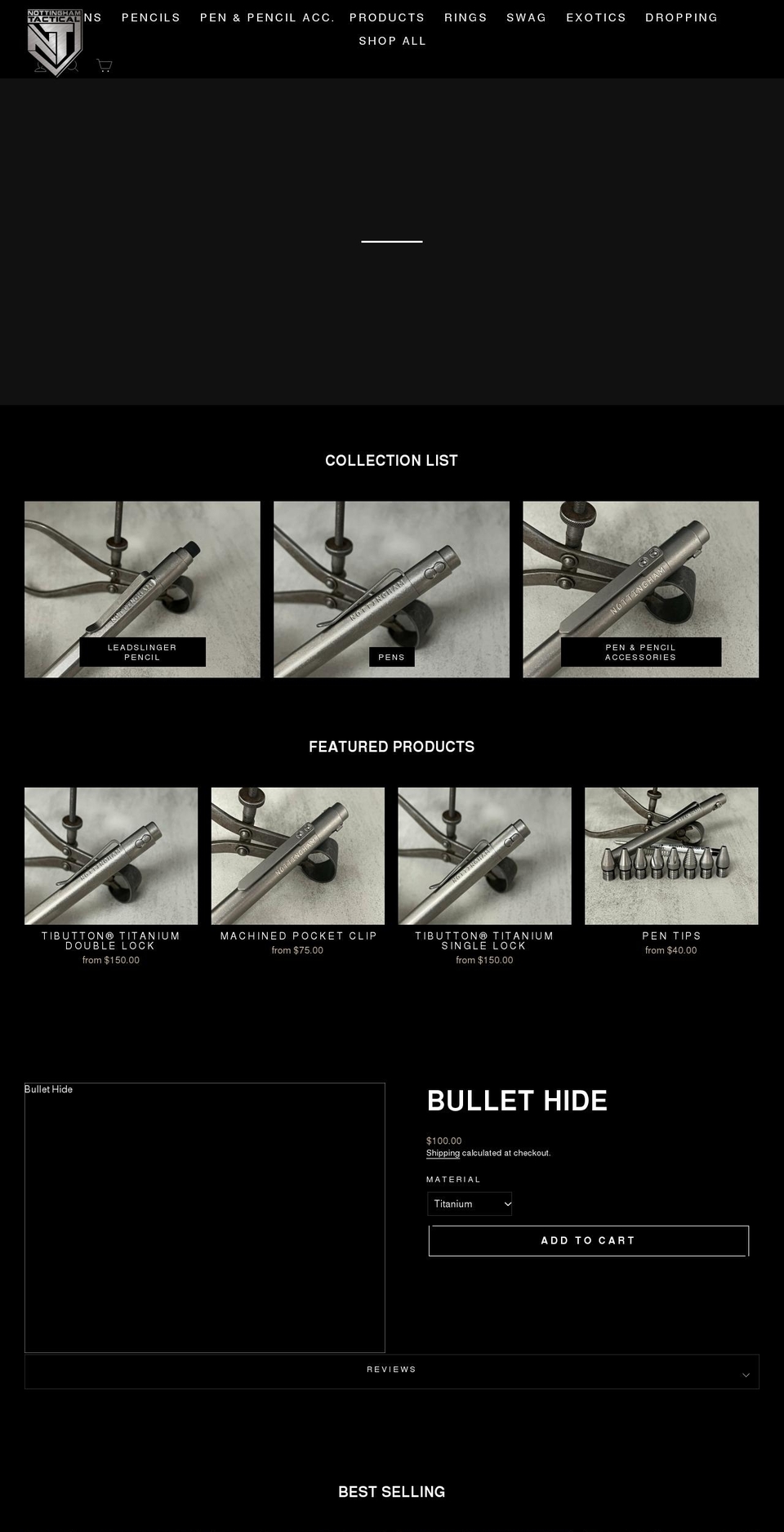 nottinghamtactical.com shopify website screenshot