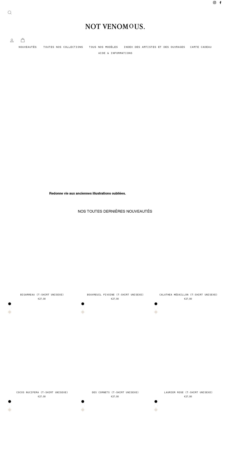notvenomous.com — Shopify storefront screenshot
