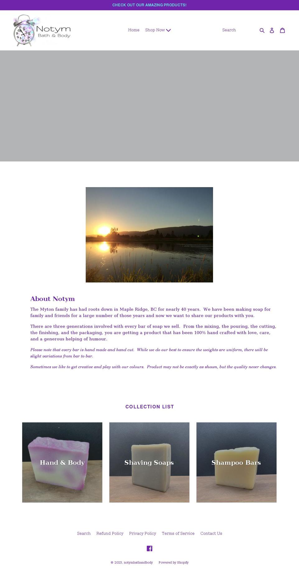 notymbathandbody.com shopify website screenshot