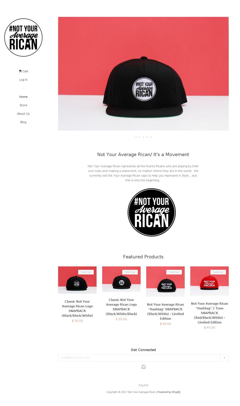 notyouraveragerican.com shopify website screenshot