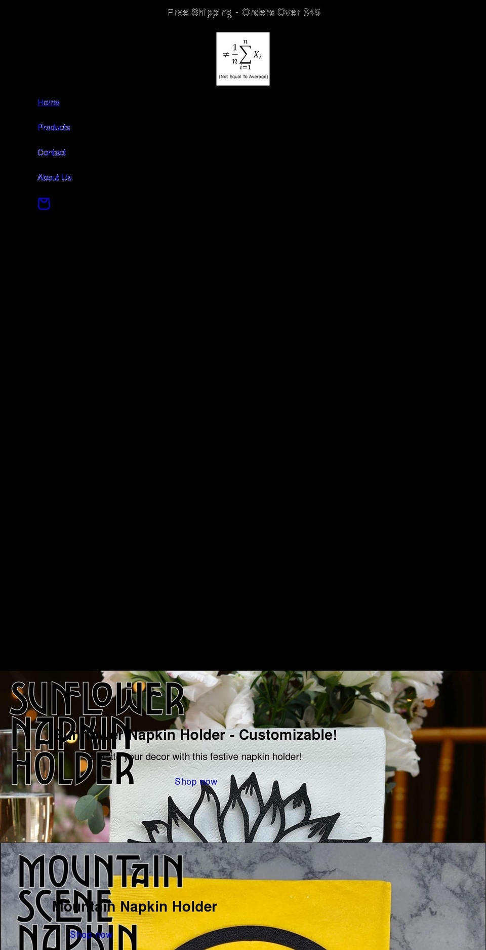 notyouraverageshop.com shopify website screenshot