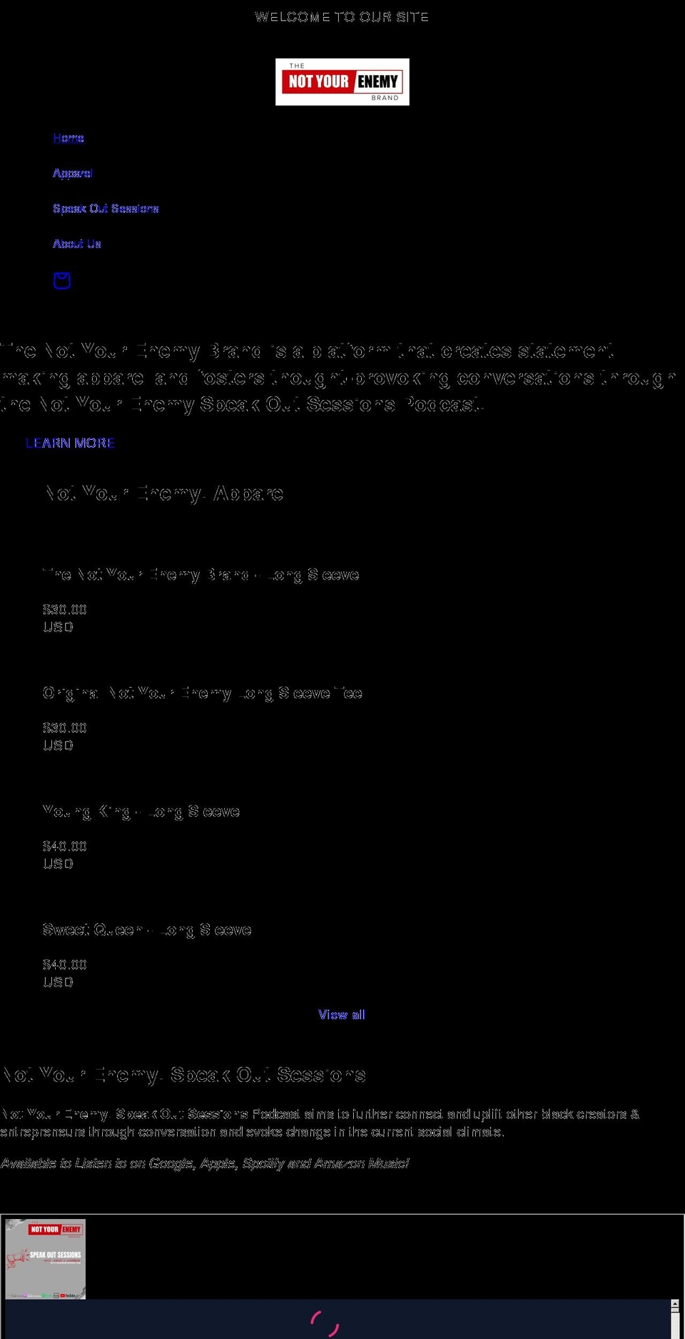 notyourenemybrand.com shopify website screenshot