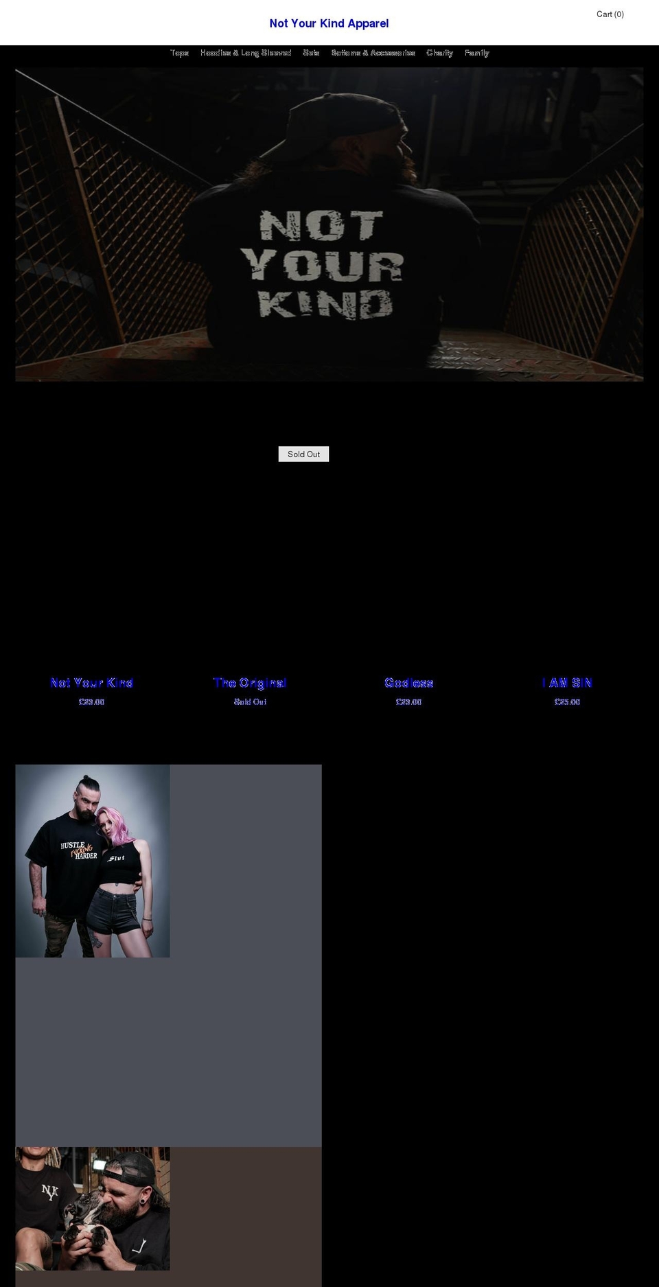 notyourkind.co.uk shopify website screenshot