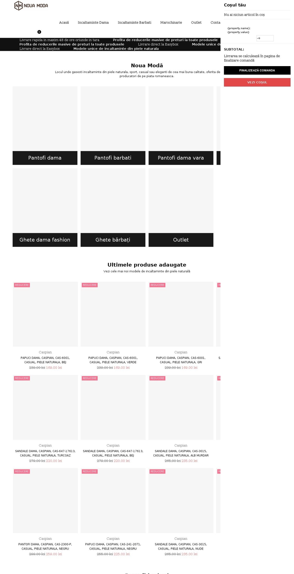 nouamoda.ro shopify website screenshot