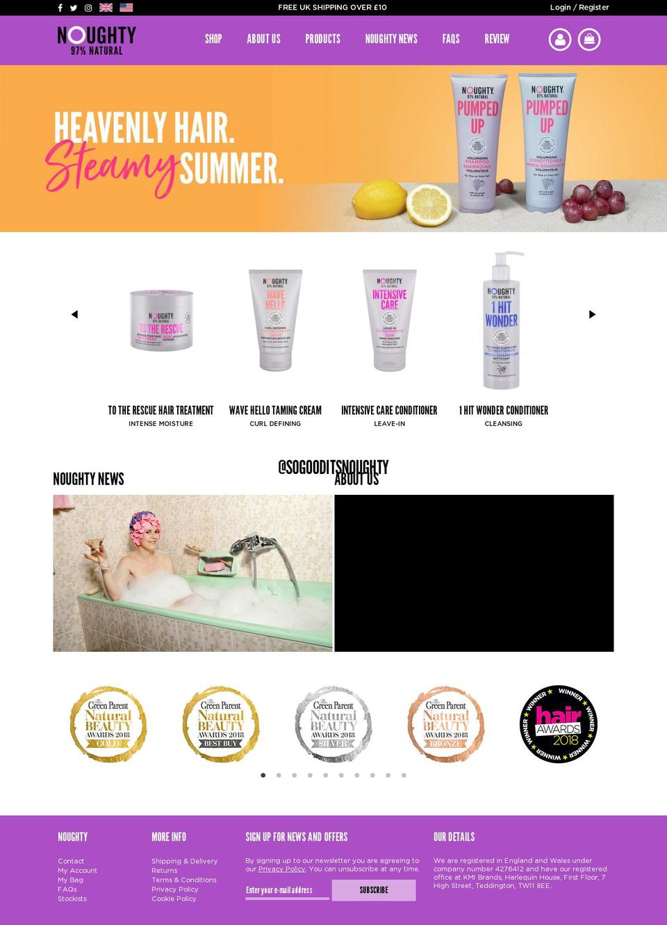 Noughty 2.6 August 2018 - August Campaign Shopify theme site example noughtybeauty.com
