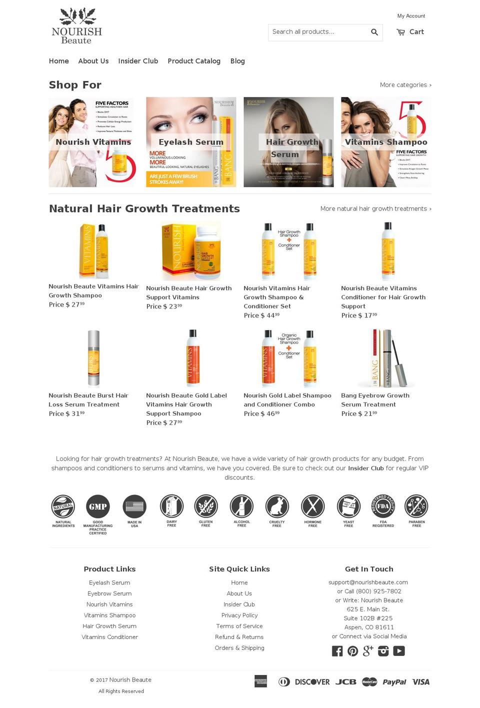 nourish-beaute.myshopify.com shopify website screenshot