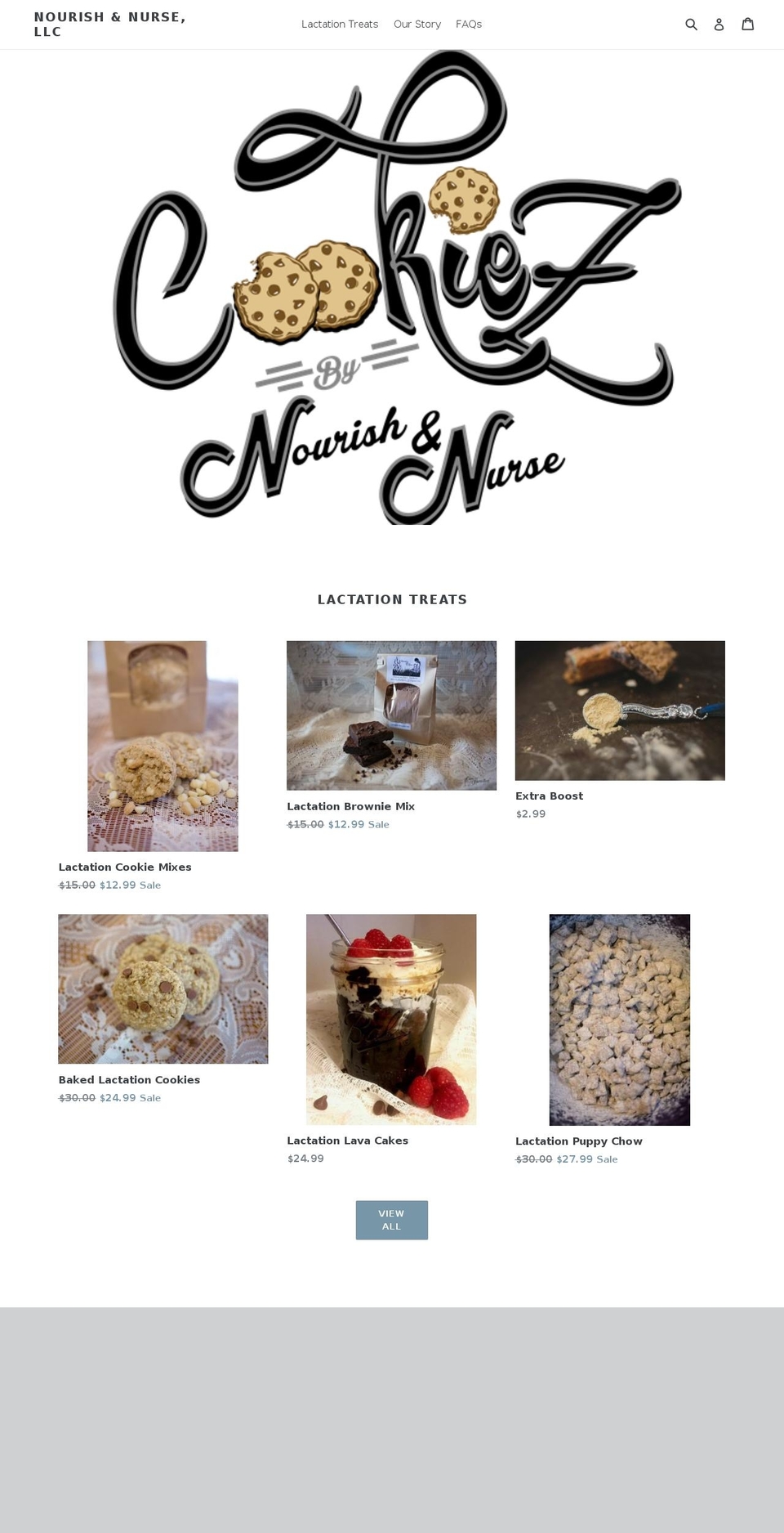 nourishandnursellc.com shopify website screenshot