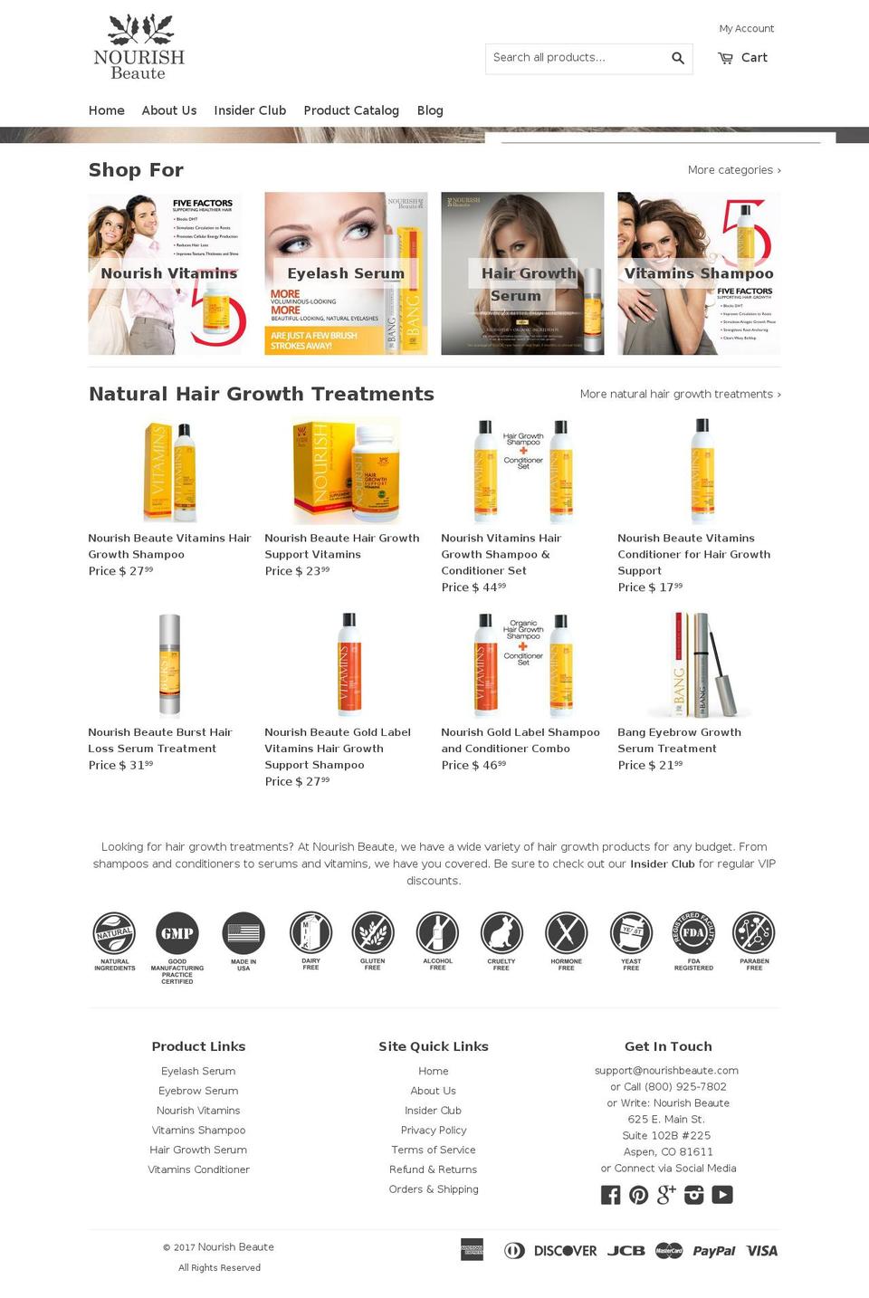 Nourish Beaute - April Shopify theme site example nourishbeaute.com