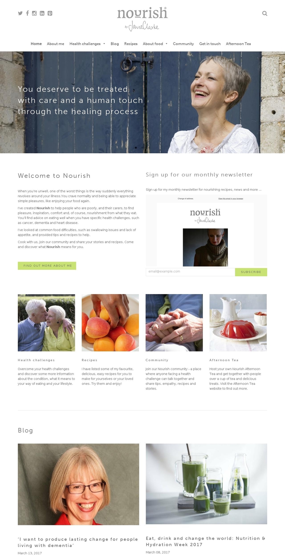 nourishbyjaneclarke.com shopify website screenshot