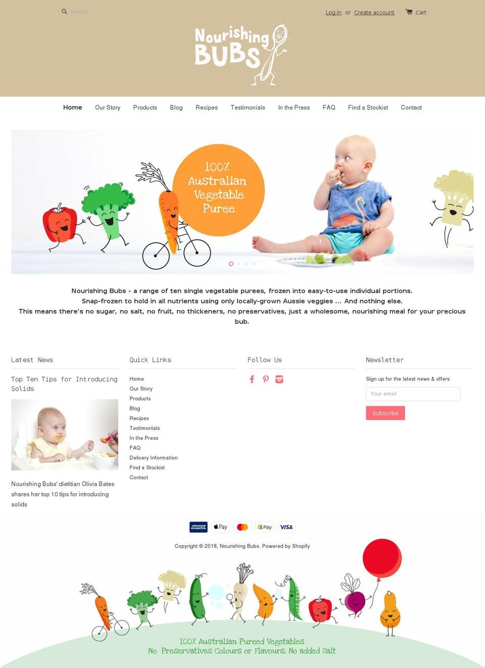 nourishingbubs.com — Shopify storefront screenshot