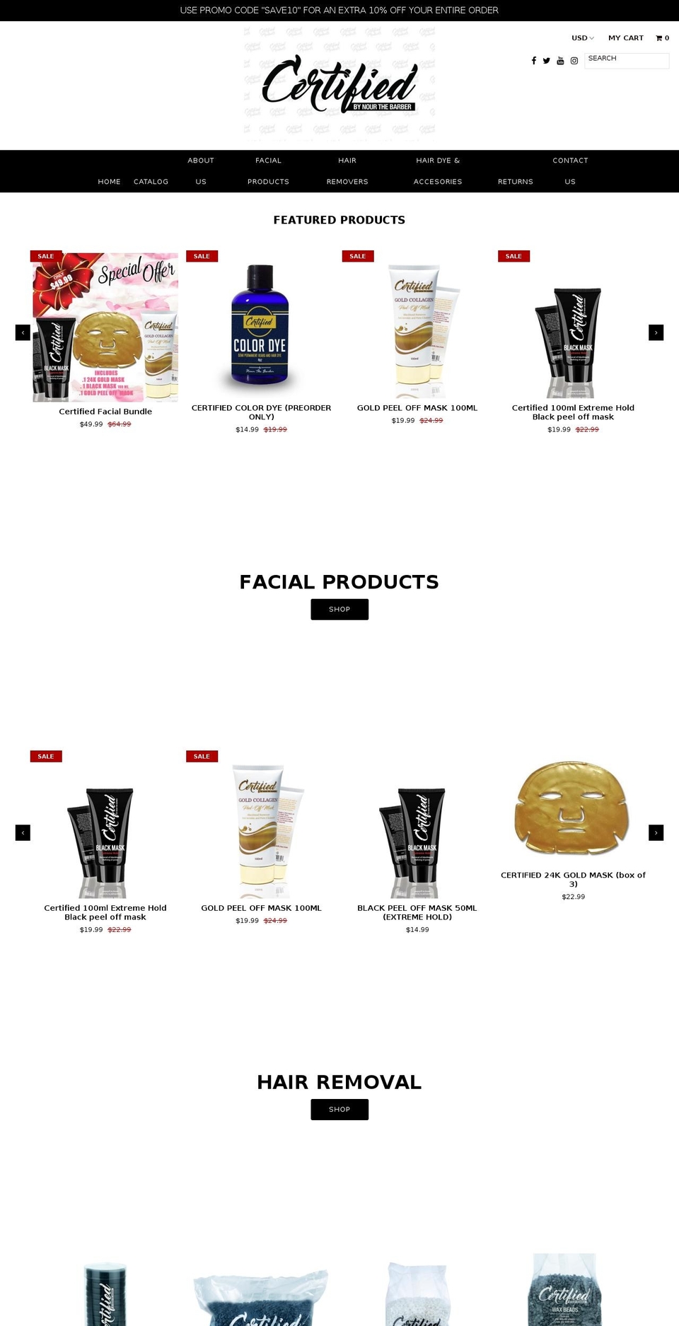 nourthebarber.com — Shopify storefront screenshot