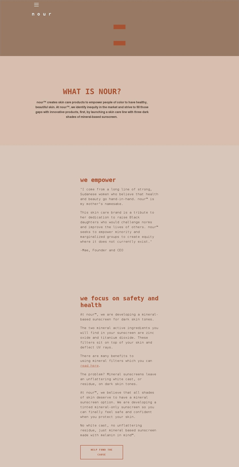 nourxskin.com shopify website screenshot