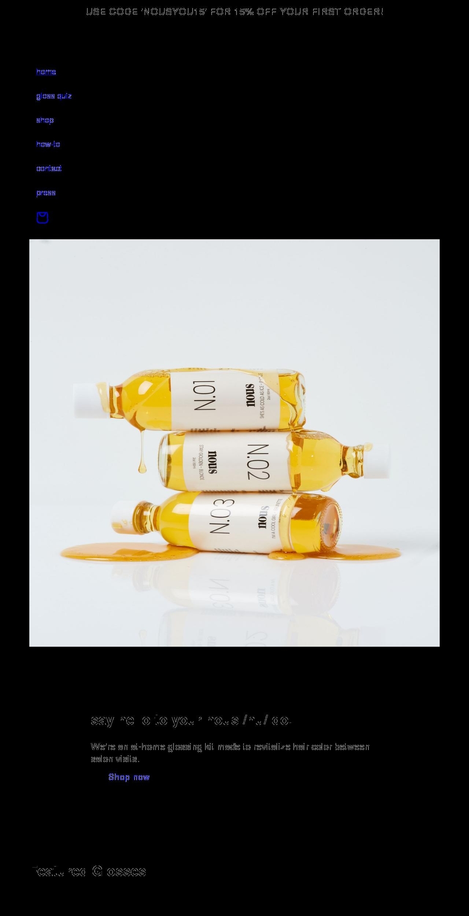 noushaircare.com shopify website screenshot