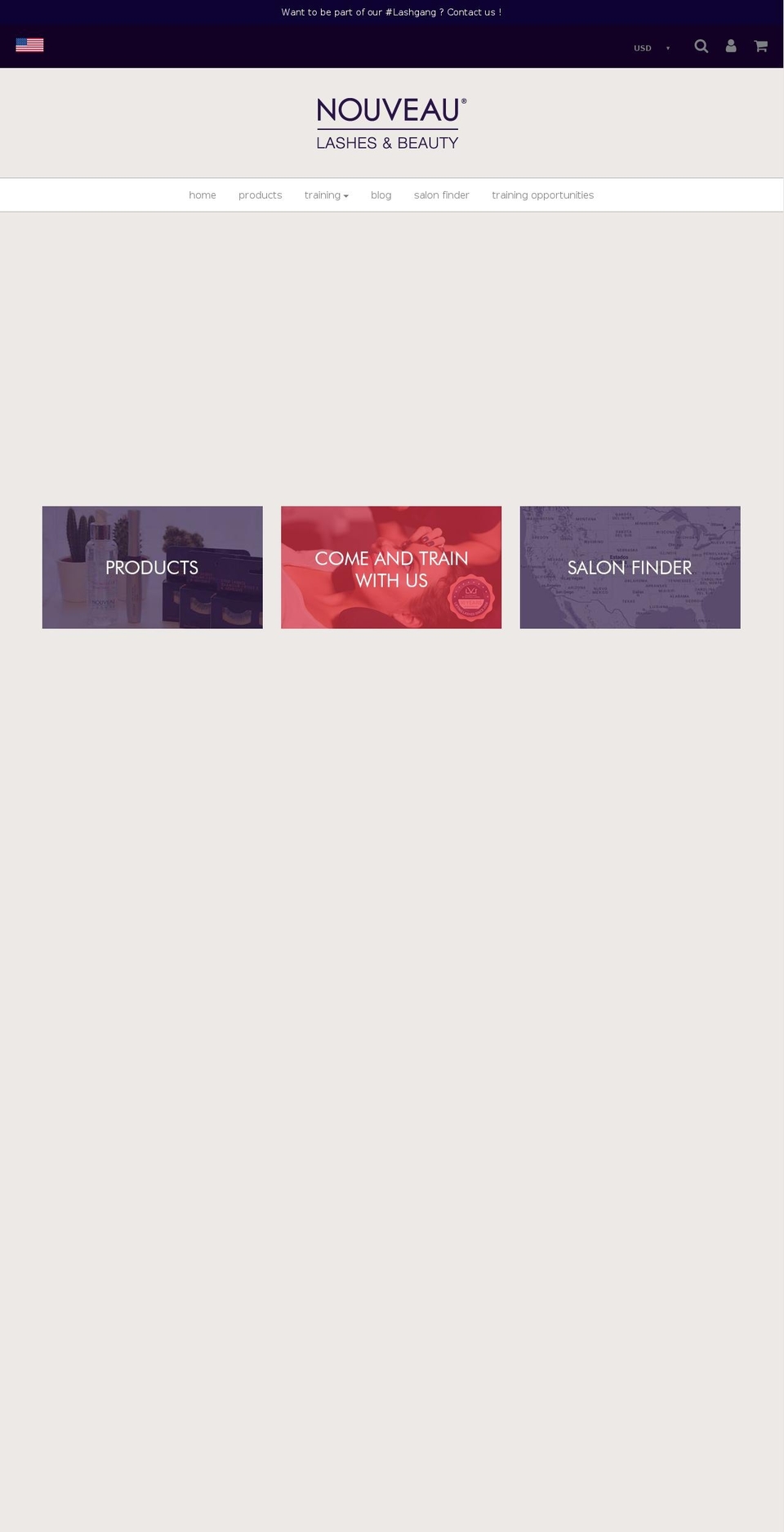 nouveaulashesusa.com — Shopify storefront screenshot