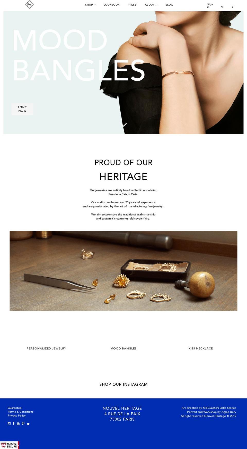 November 2nd 2016 Shopify theme site example nouvel-heritage.com