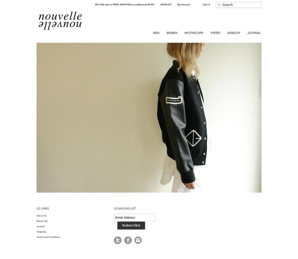 Minimal Shopify theme site example nouvellenouvelle.com