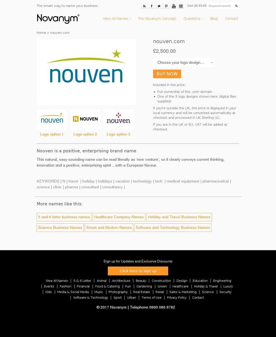 nouven.com shopify website screenshot