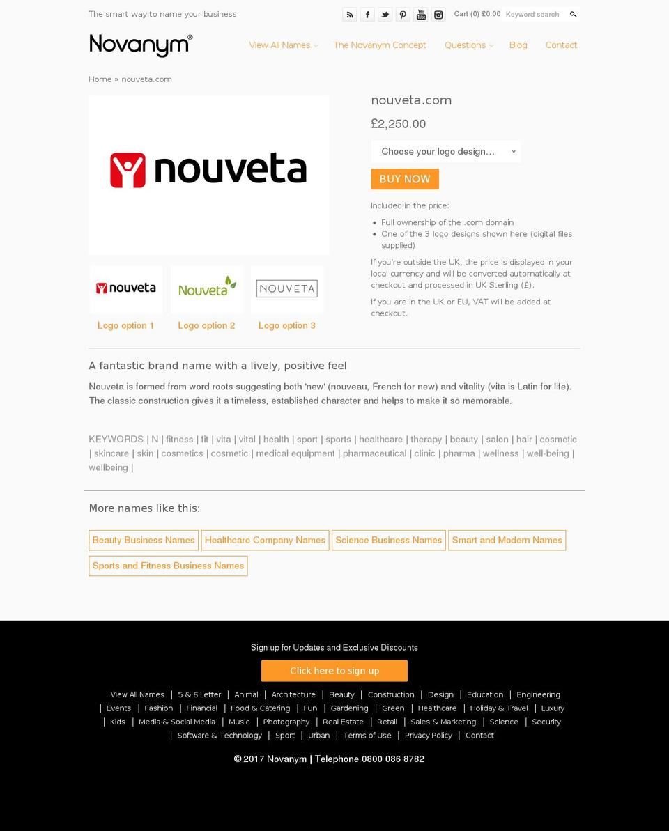 nouveta.com shopify website screenshot