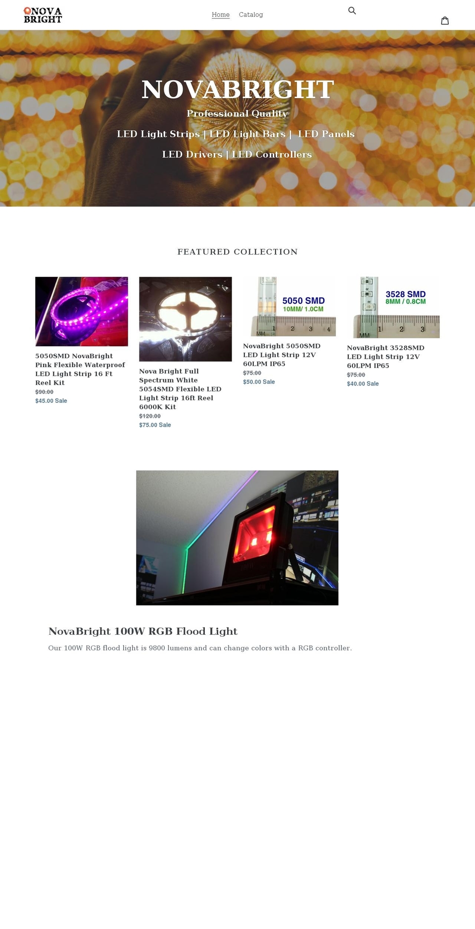 novabright.net shopify website screenshot