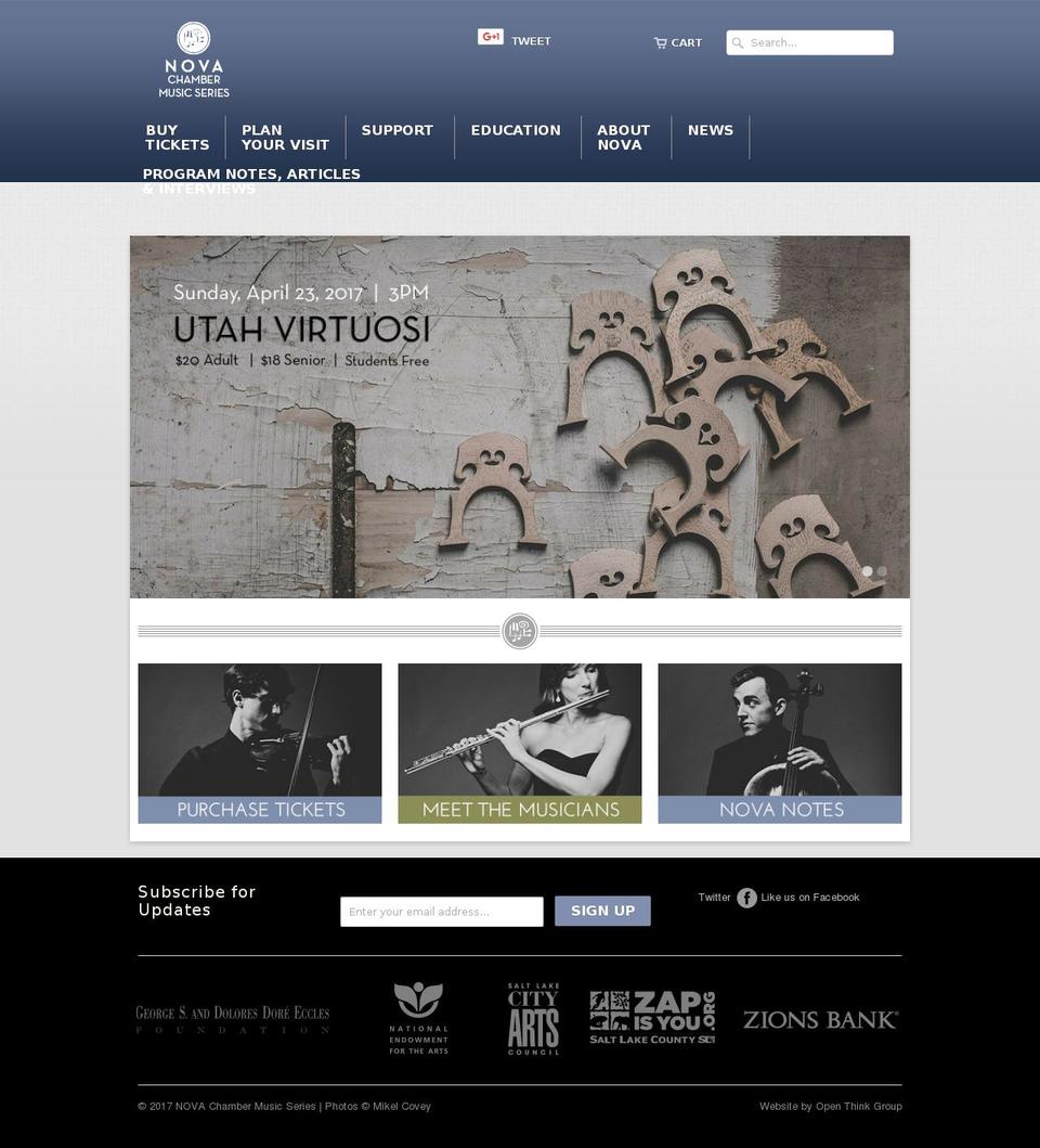 novachambermusicseries.com shopify website screenshot