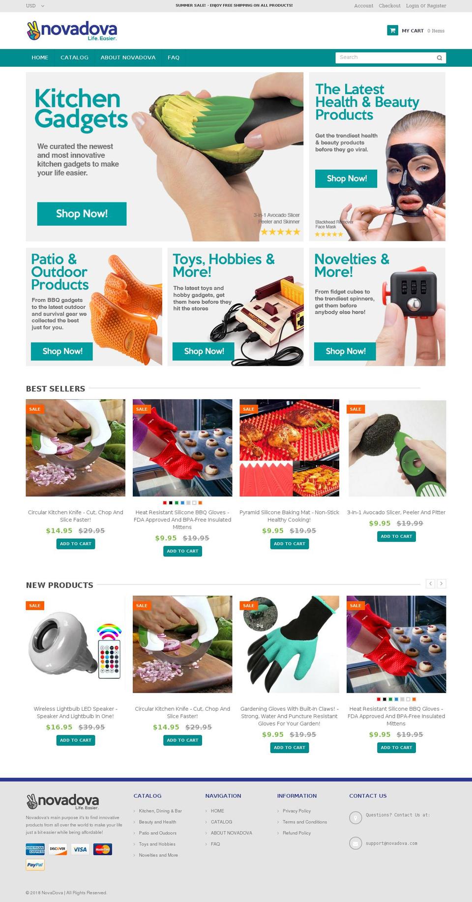 novadova.com — Shopify storefront screenshot