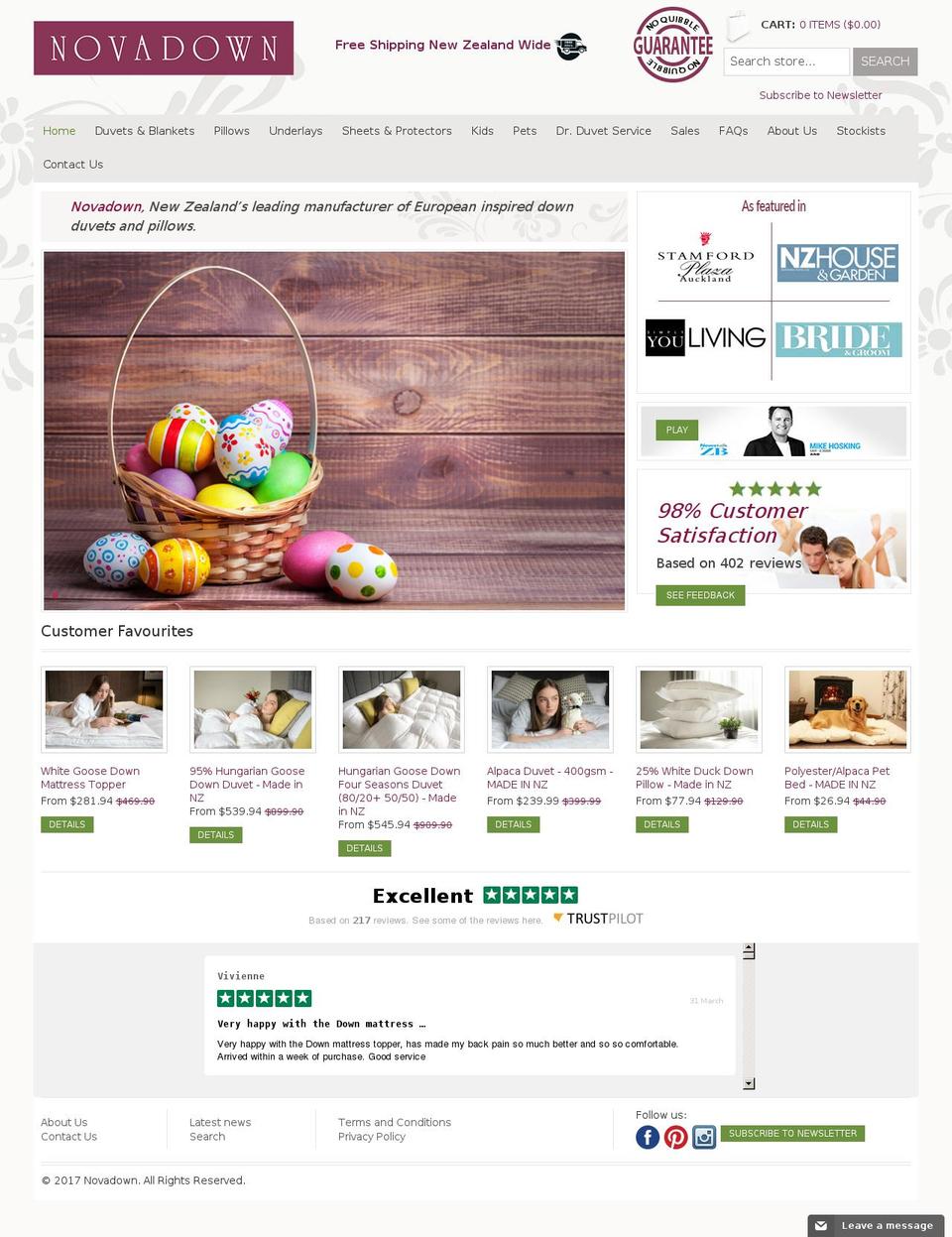 Lingerie Shopify theme site example novadown.com