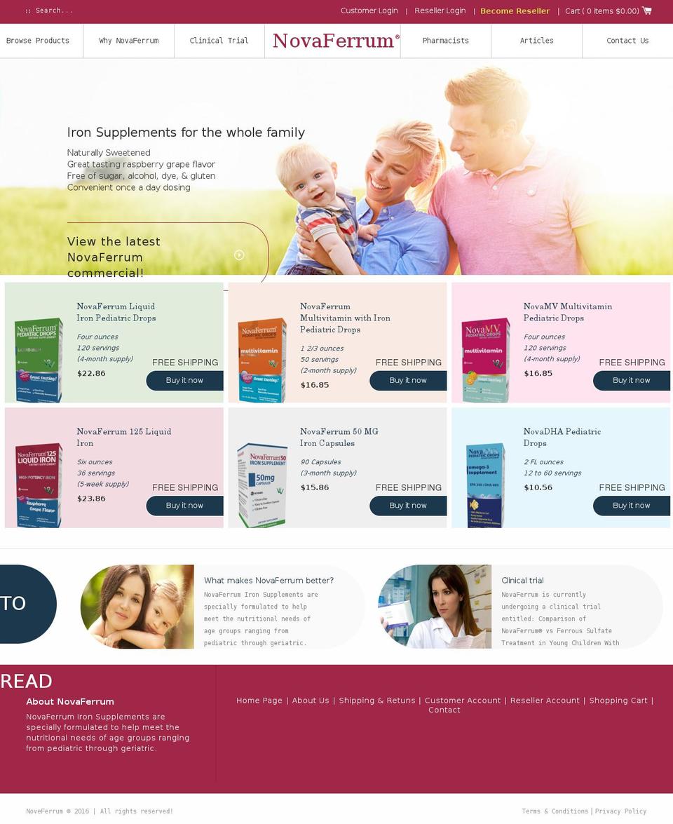 novaferrum.com shopify website screenshot