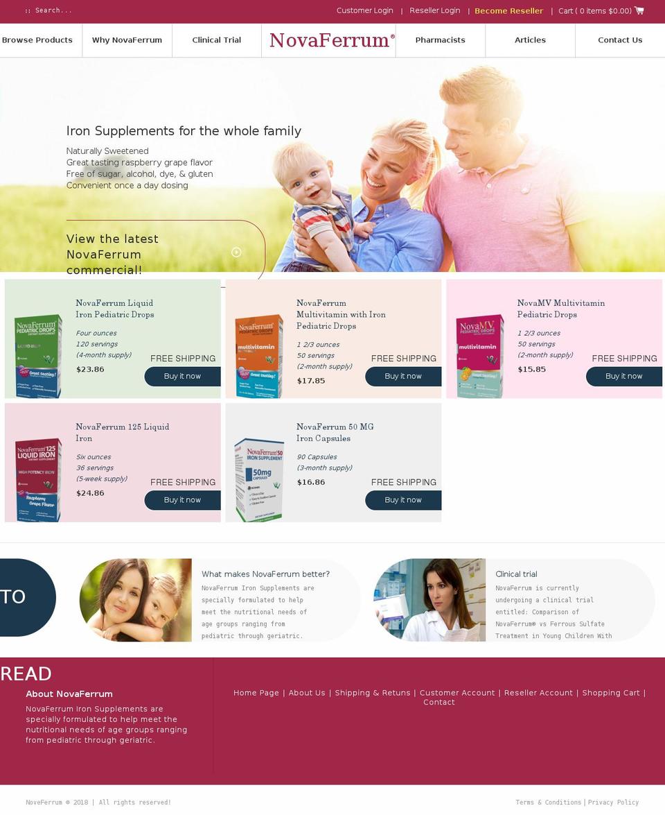novaferrum.net shopify website screenshot