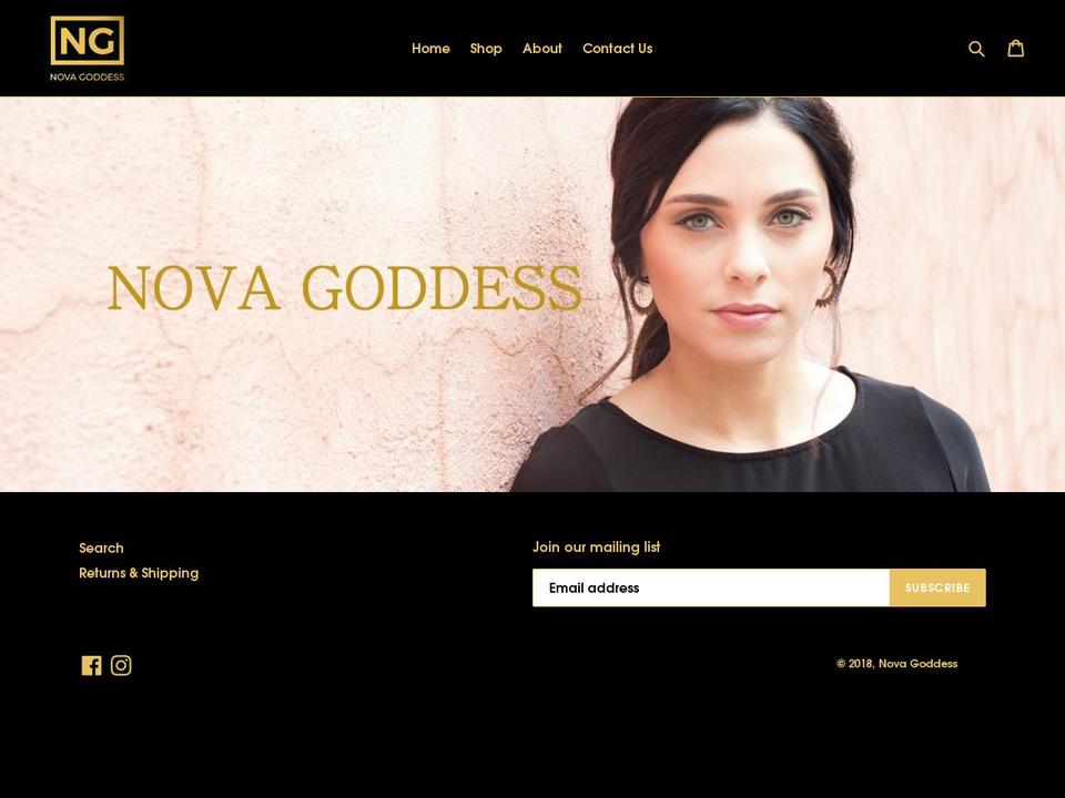 novagoddess.com — Shopify storefront screenshot