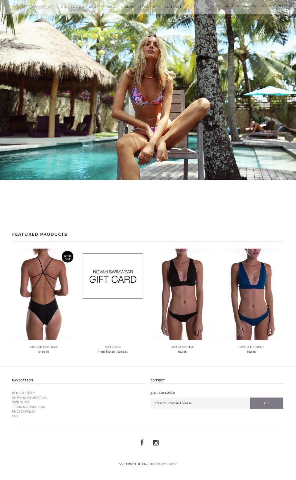novahswimwear.com shopify website screenshot