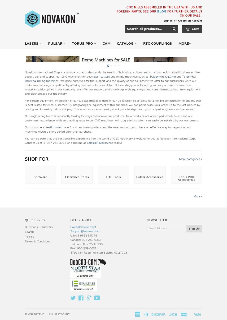 novakon.net shopify website screenshot