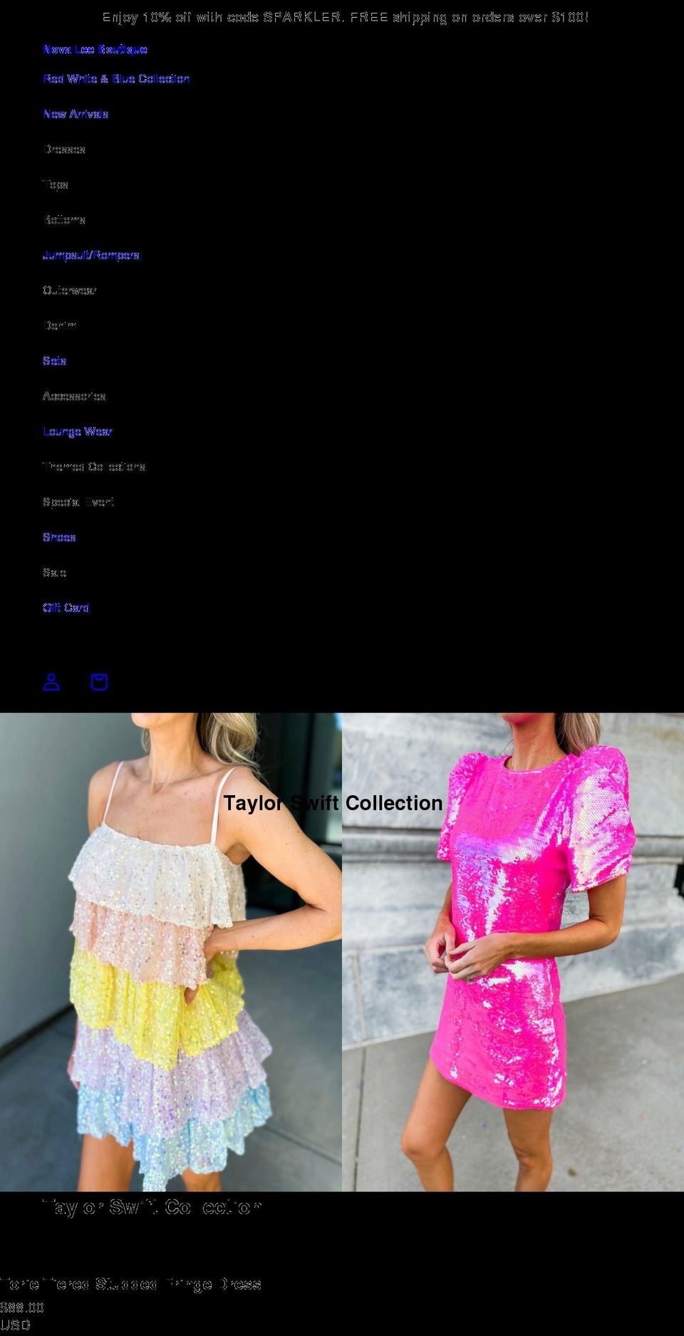 novaleeboutique.com shopify website screenshot