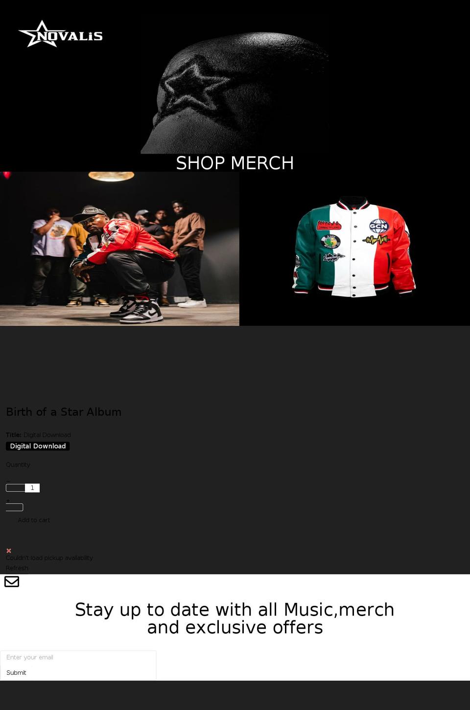 novalisofficial.com shopify website screenshot