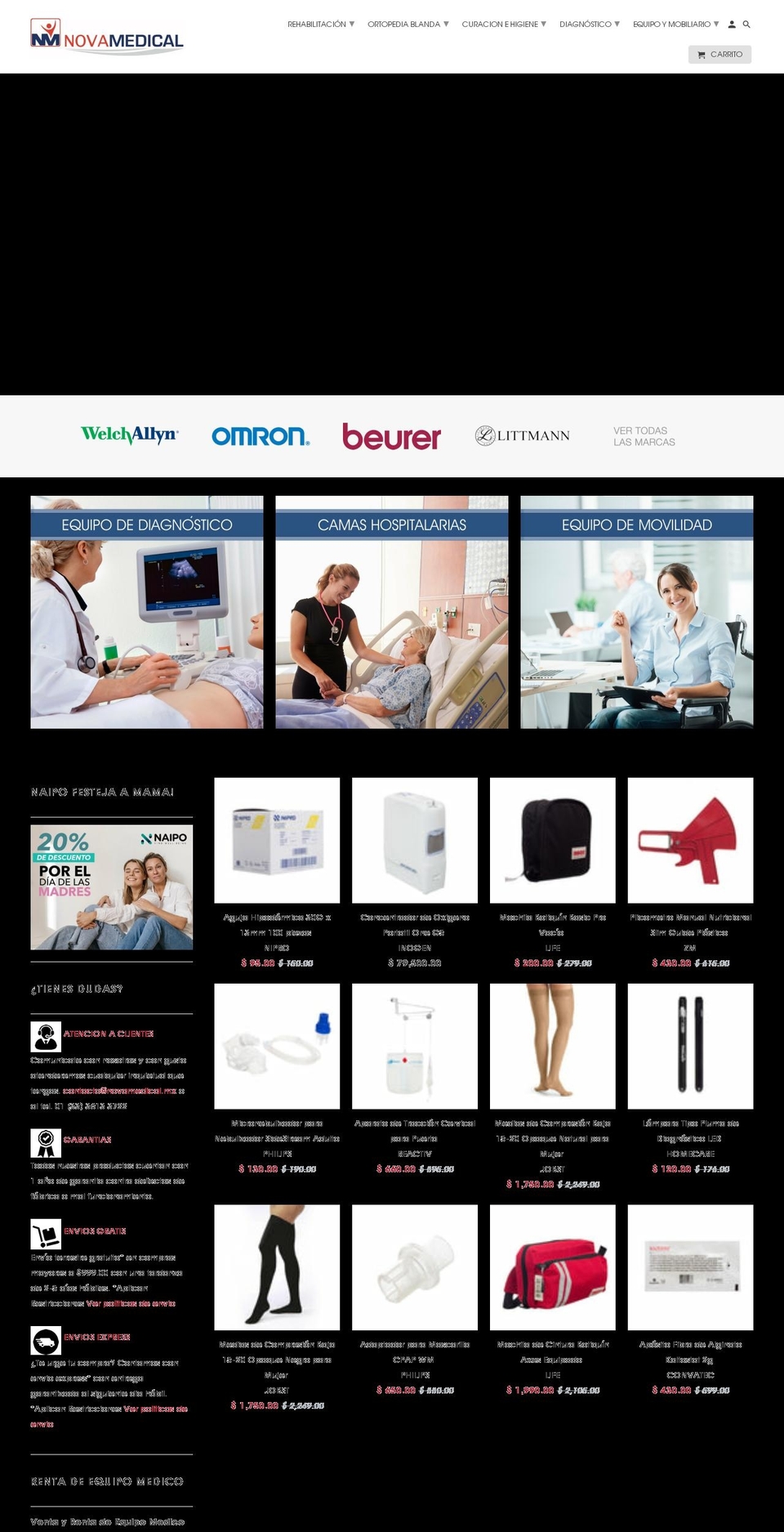 novamedical.mx shopify website screenshot