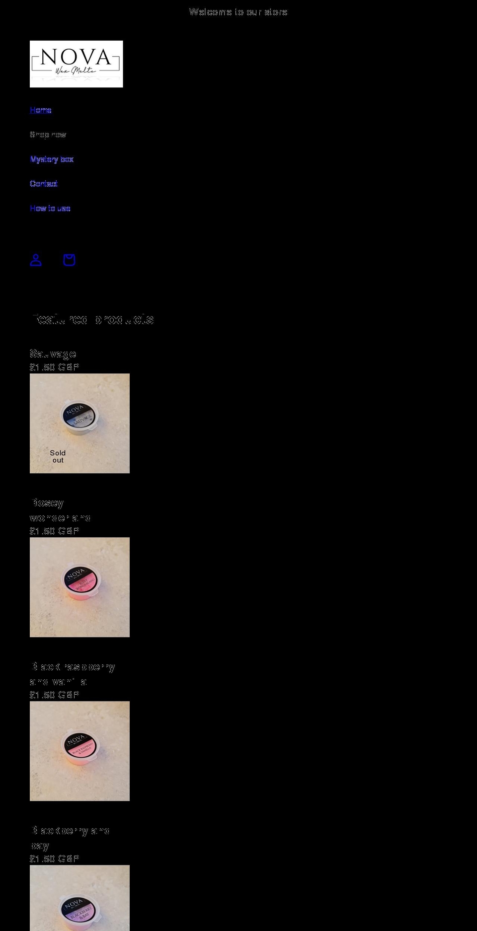 novamelts.co.uk shopify website screenshot