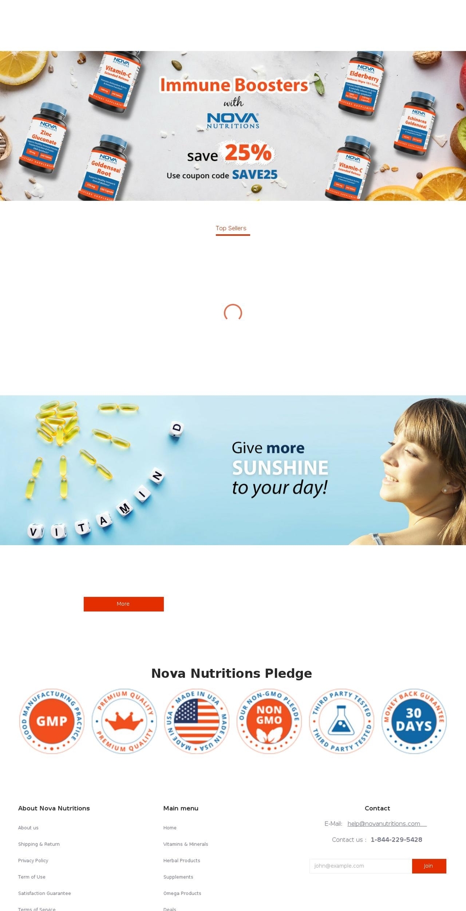novanutritions.com shopify website screenshot
