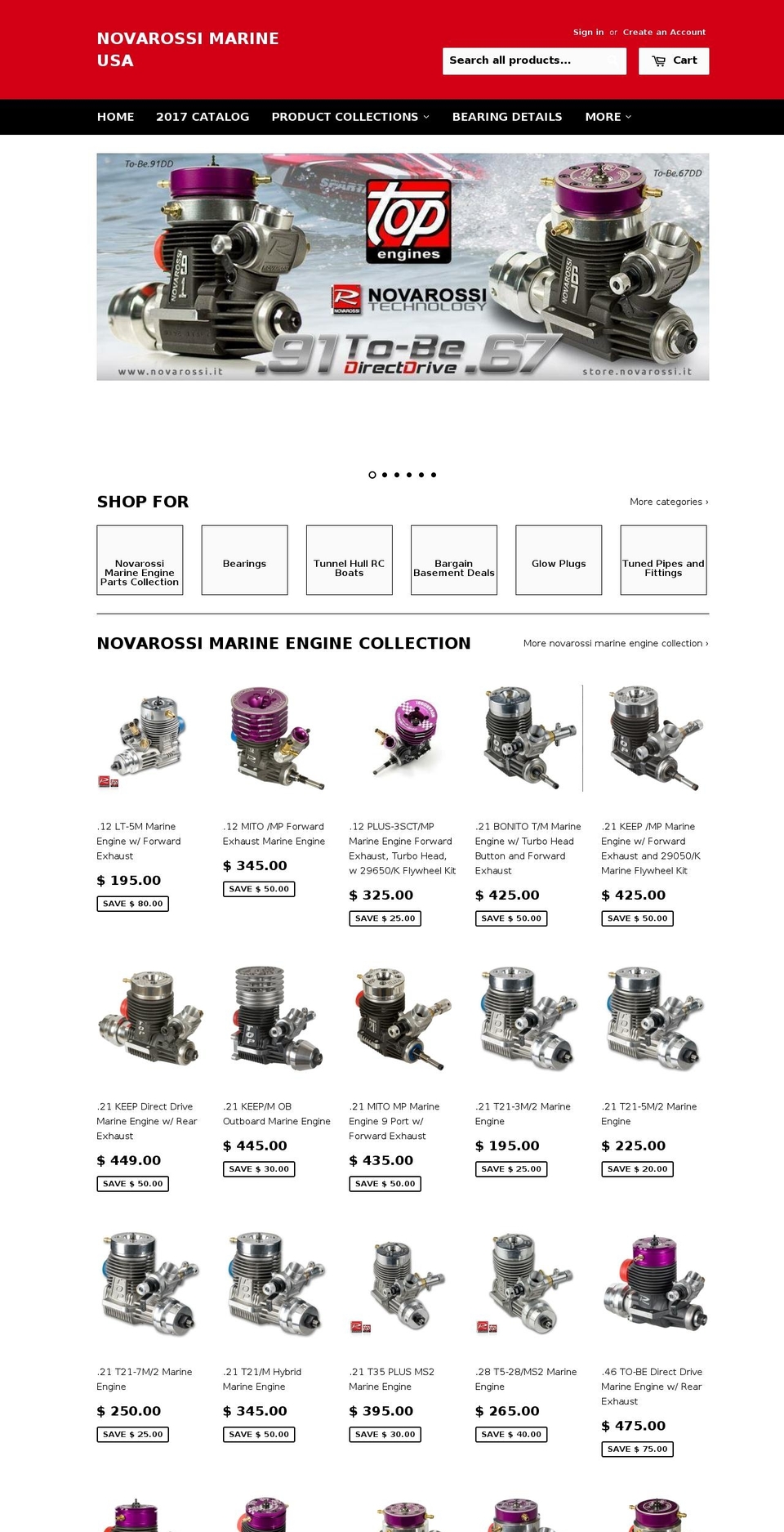 novarossimarine.com — Shopify storefront screenshot