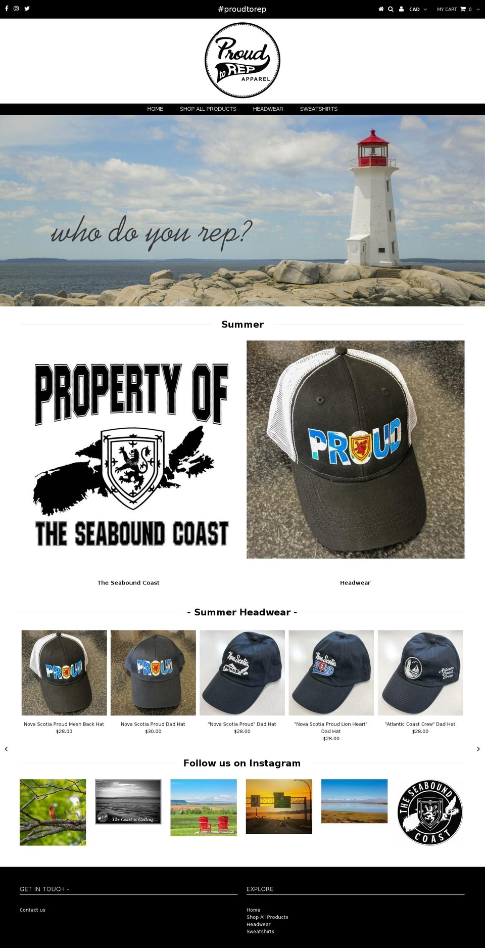 novascotiaproud.com — Shopify storefront screenshot