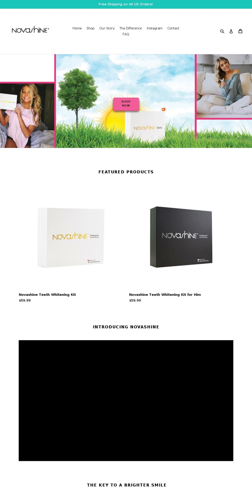 novashinesmile.com — Shopify storefront screenshot