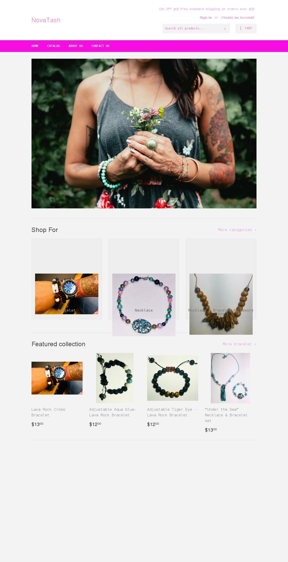 novatash.com shopify website screenshot