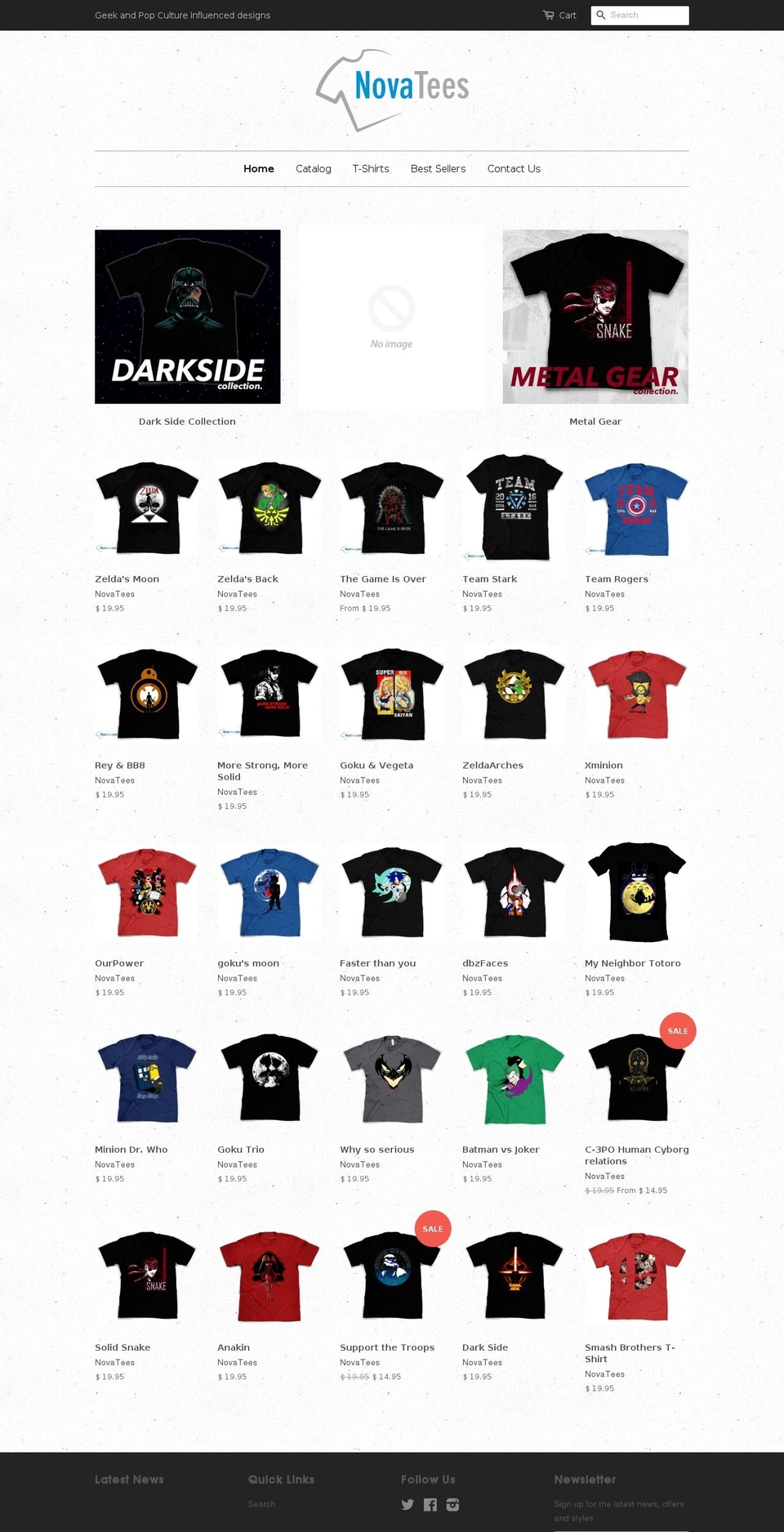 novatees.com shopify website screenshot