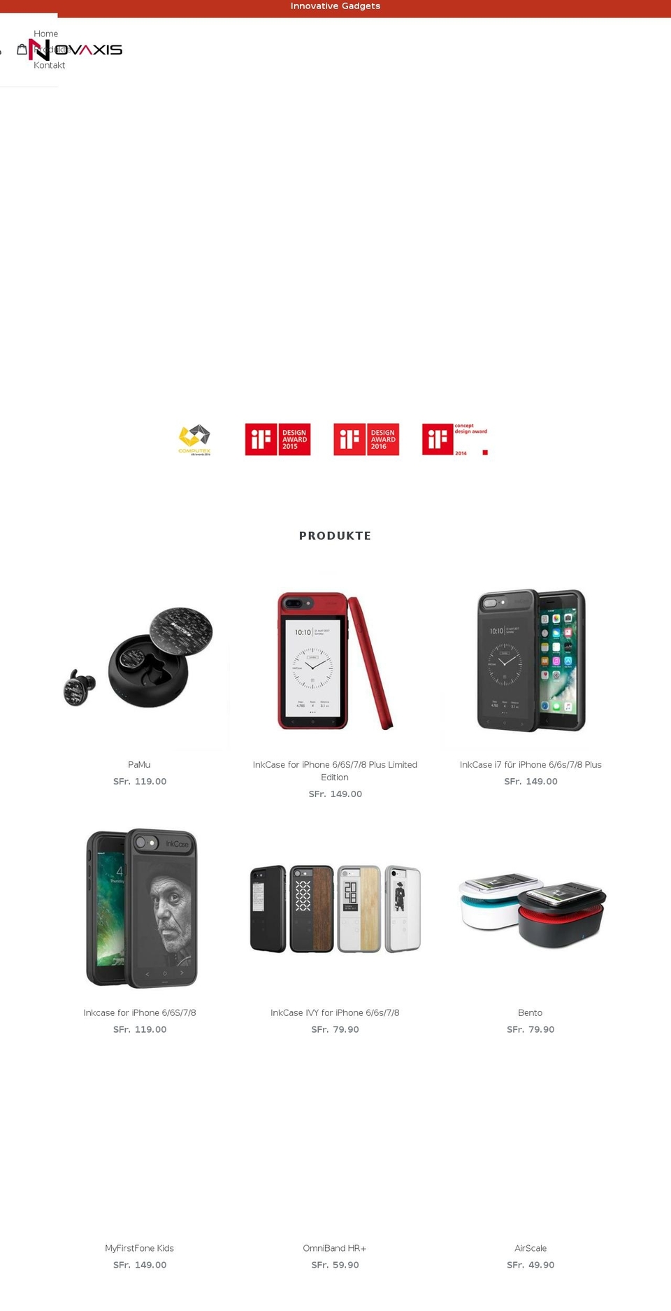 novaxis.it shopify website screenshot