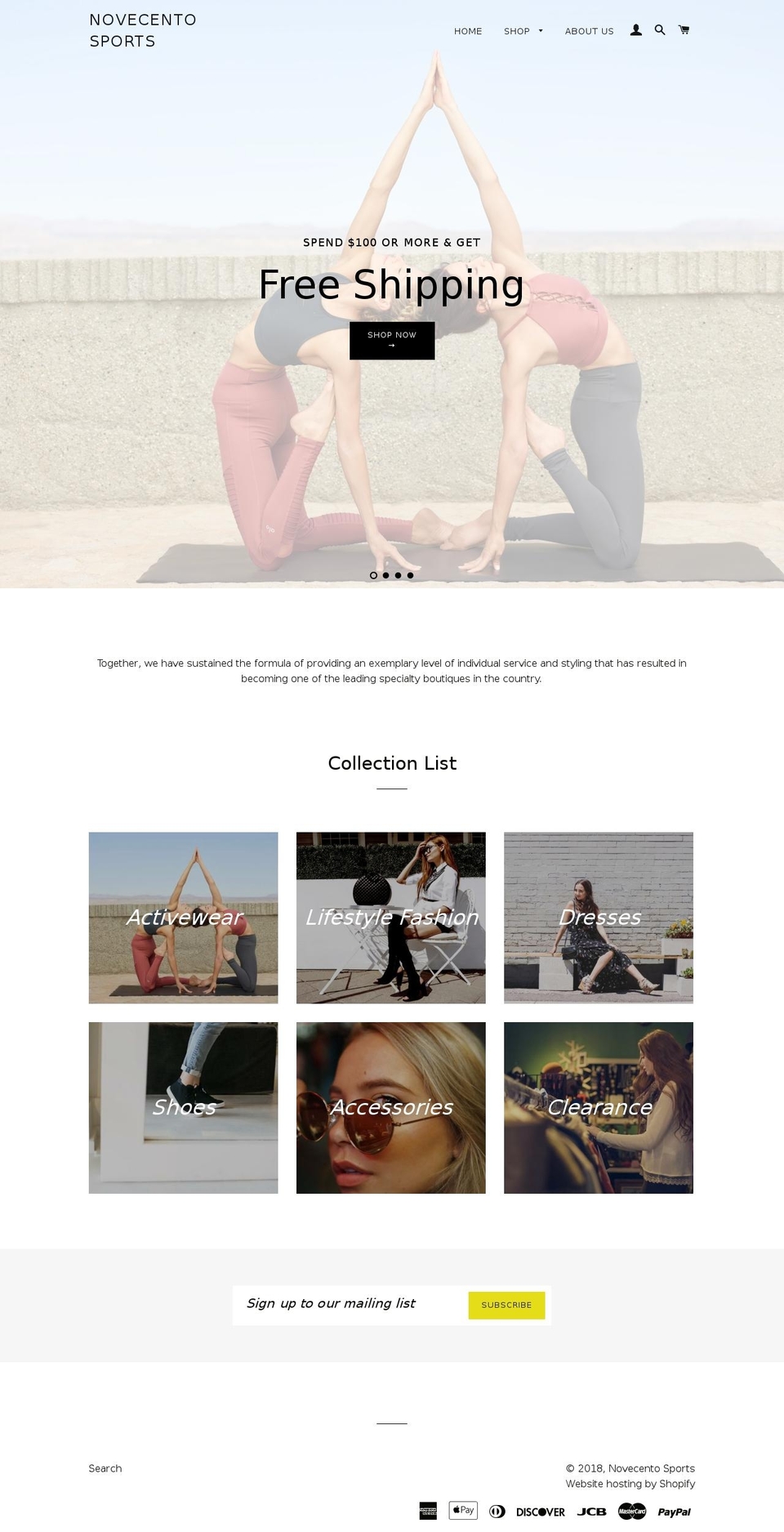 novecentosports.com — Shopify storefront screenshot
