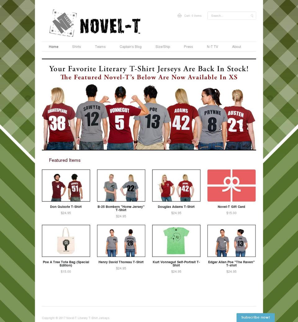 novel-t.com shopify website screenshot