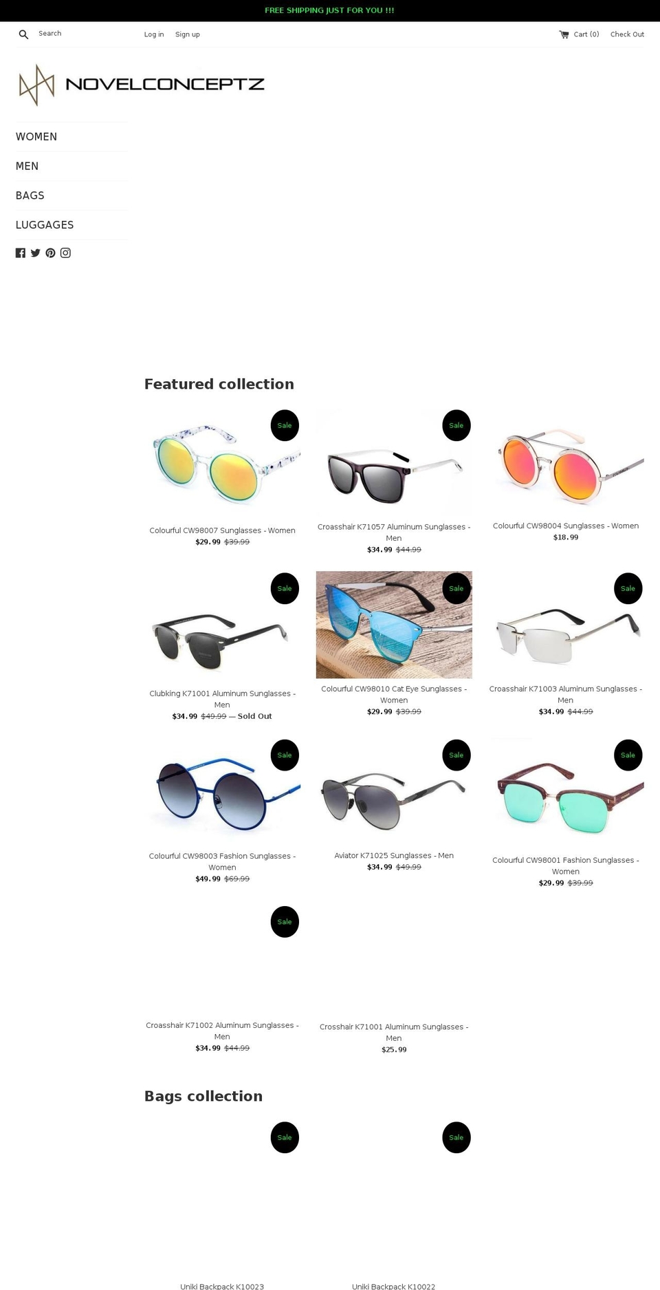 novelconceptz.com — Shopify storefront screenshot