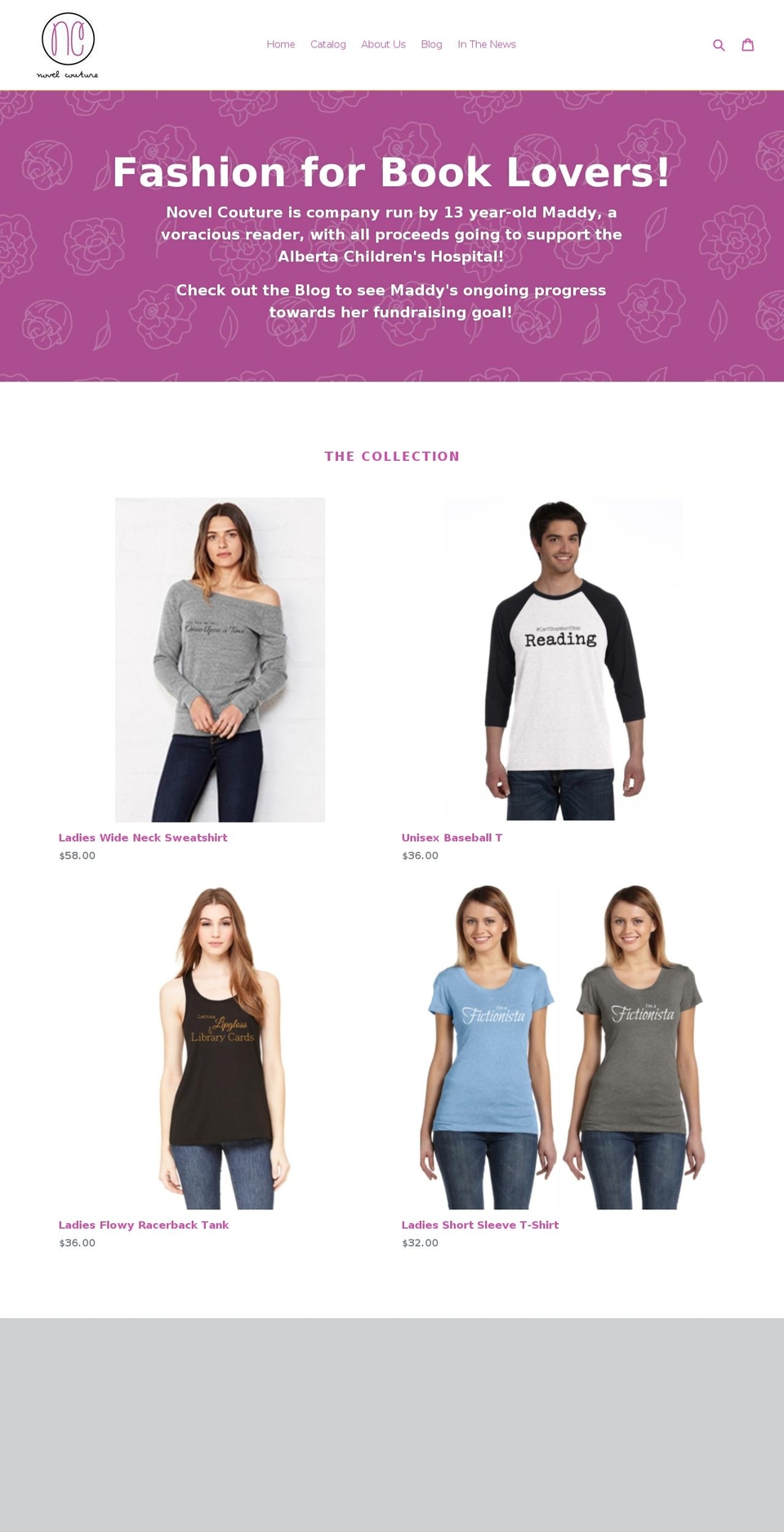 novelcouture.com — Shopify storefront screenshot