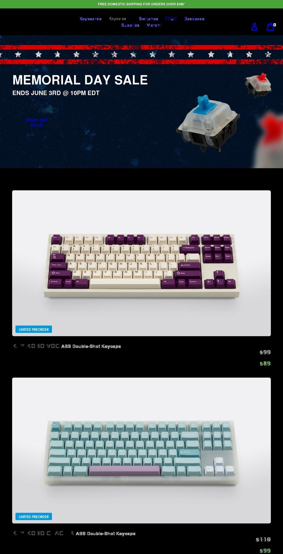 novelkeys.com shopify website screenshot