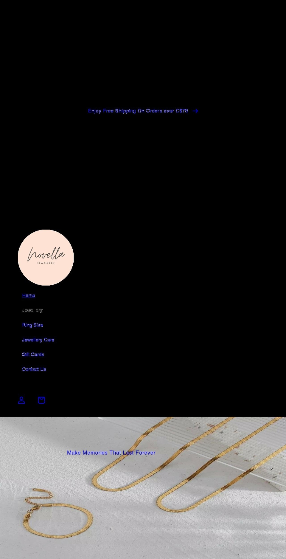 novellajewellery.com shopify website screenshot