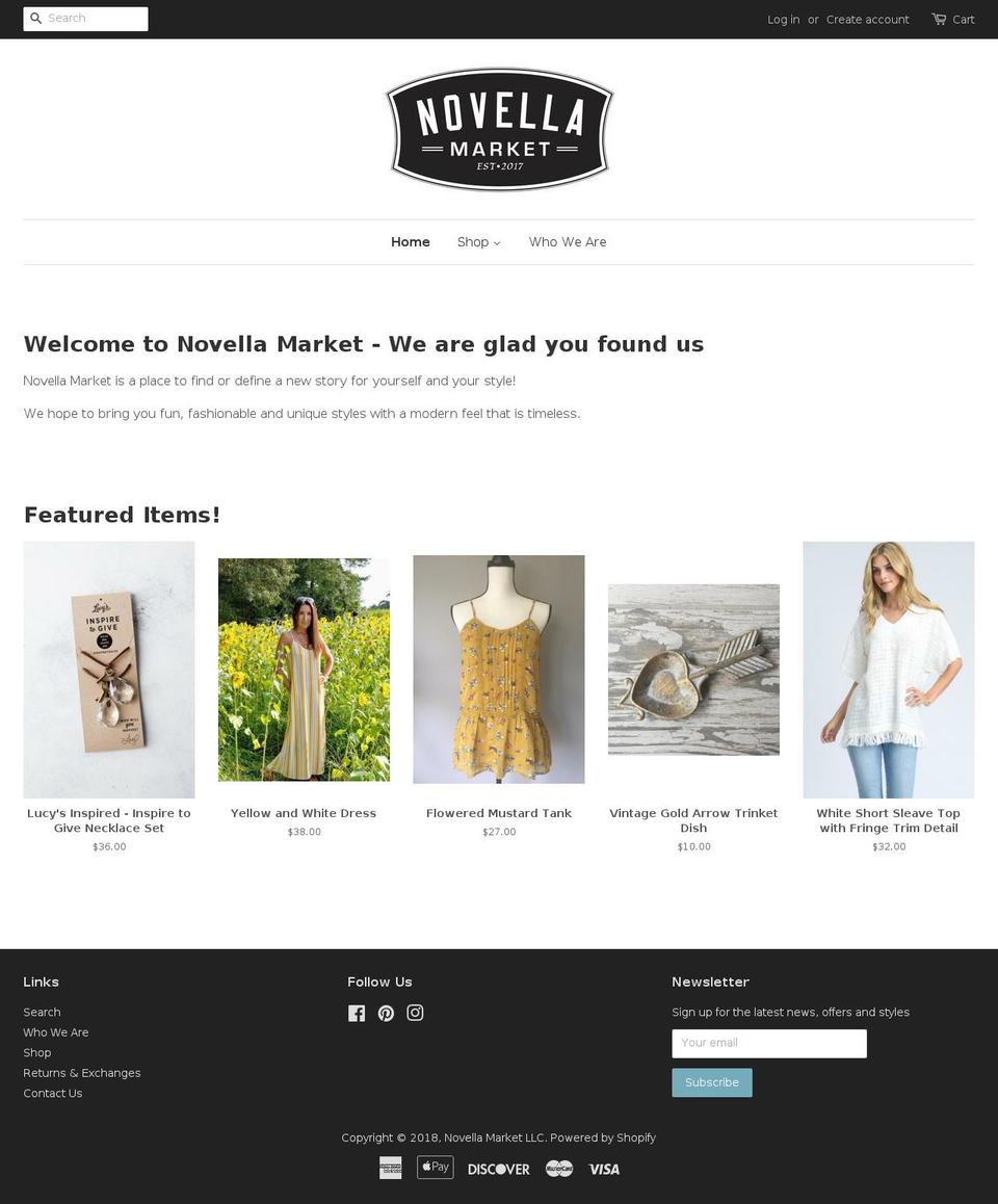 novellamarket.com shopify website screenshot