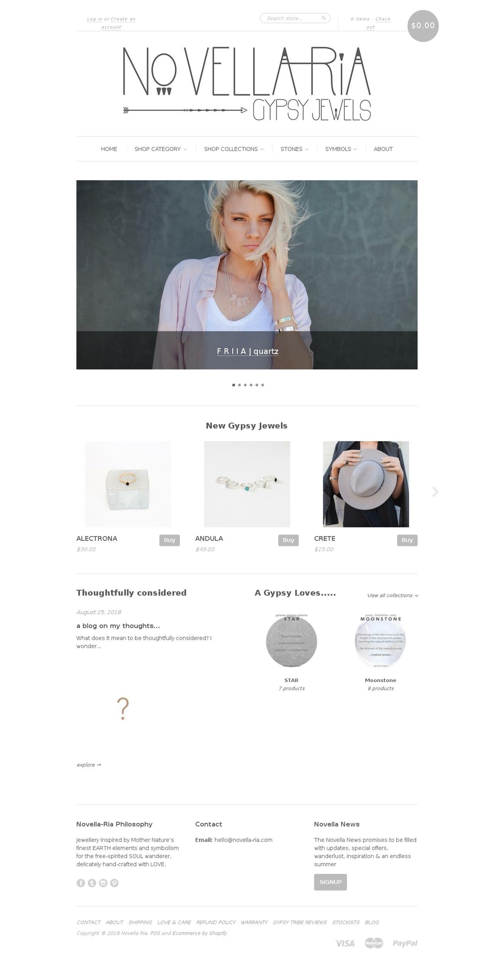 novellaria.com — Shopify storefront screenshot